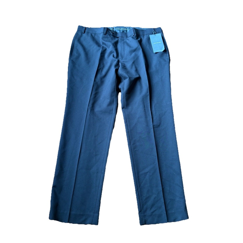 Van Heusen Dress Pants Mens Size 40x30 Straight Fit‎ NWT Max Flex Black